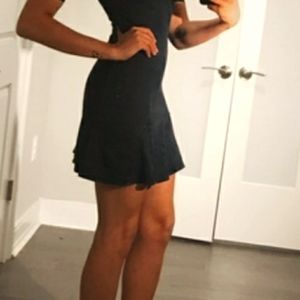 Guess off shoulder flounce dress